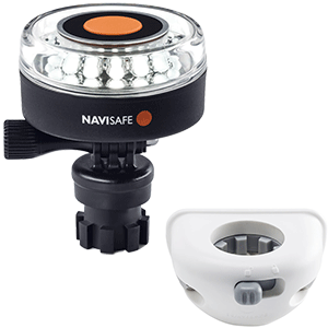 NAVISAFE NAVILIGHT 360-DEG 2NM WHITE W/NAVIMOUNT BASE & VERTICAL MOUNT, WHITE