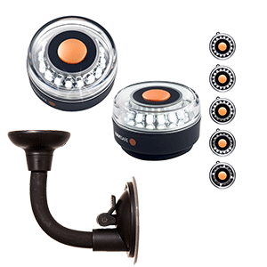 NAVISAFE PORTABLE NAVILIGHT 360-DEG 2NM, WHITE W/BENDABLE SUCTION CUP MOUNT