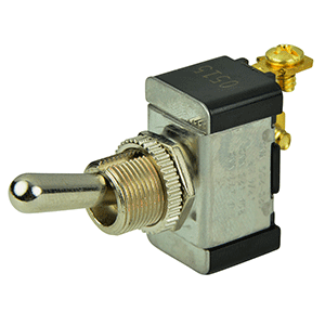 BEP SPST CHROME PLATED TOGGLE SWITCH -OFF/(ON)