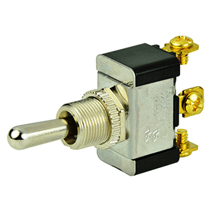 BEP SPDT CHROME PLATED TOGGLE SWITCH, (ON)/OFF/(ON)