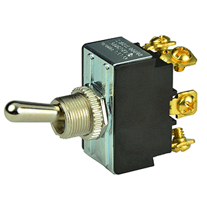 BEP DPDT CHROME PLATED TOGGLE SWITCH, ON/OFF/ON