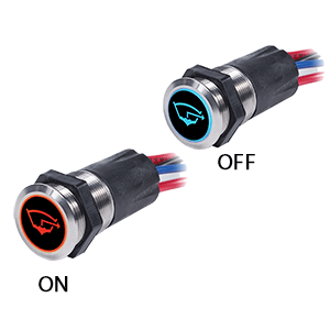 BLUE SEA 4180 BACKLIT PUSH BUTTON SWITCH OFF/ON, 15A