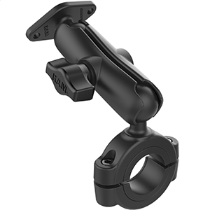 RAM MOUNT TORQUE 1-1/8", 1-1/2" DIAMETER HANDLEBAR/RAIL BASE W/1" BALL, MEDIUM ARM & DIAMOND BALL PLATE