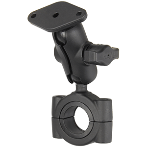 RAM MOUNT RAM TORQUE 1 1/8", 1 1/2" DIAMETER HANDLEBAR/RAIL BASE WITH B SIZE 1" BALL, SHORT ARM AND DIAMOND PLATE