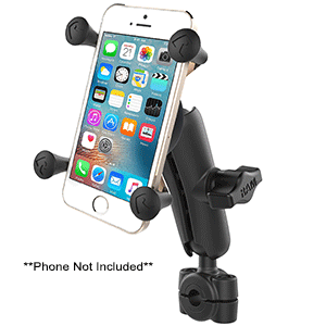 RAM MOUNT RAM TORQUE 3/8", 5/8" DIAMETER MINI RAIL BASE WITH 1" BALL, MEDIUM ARM AND X-GRIP f/PHONES