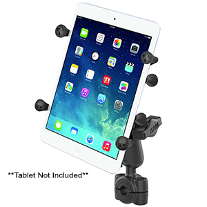 RAM MOUNT RAM TORQUE 3/8", 5/8" DIAMETER MINI RAIL BASE WITH 1" BALL, MEDIUM ARM AND X-GRIP f/7-8" TABLETS
