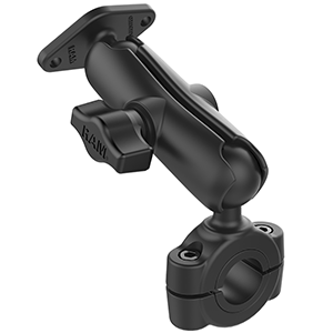 RAM MOUNT RAM TORQUE 3/4", 1" DIAMETER HANDLEBAR/RAIL BASE WITH 1" BALL, MEDIUM ARM AND DIAMOND BALL BASE