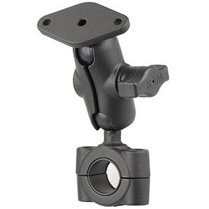 RAM MOUNT RAM TORQUE 3/4", 1" DIAMETER HANDLEBAR/RAIL BASE WITH 1" BALL, SHORT ARM AND DIAMOND PLATE