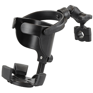 RAM MOUNT RAM LEVEL CUP XL WITH TORQUE 3/4", 1" DIAMETER RAIL BASE AND SHORT ARM