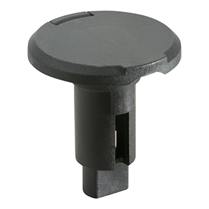 ATTWOOD LIGHTARMOR PLUG-IN BASE, 2 PIN, BLACK, ROUND