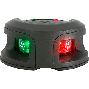 ATTWOOD LIGHTARMOR BOW MOUNT NAVIGATION LIGHT, COMPOSITE BLACK, BI-COLOR, 2NM