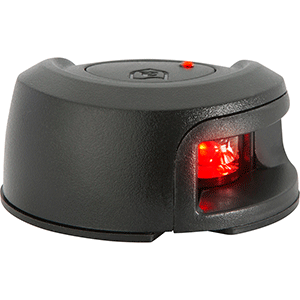 ATTWOOD LIGHTARMOR DECK MOUNT NAVIGATION LIGHT, BLACK COMPOSITE, PORT (RED), 2NM