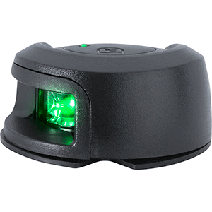 ATTWOOD LIGHTARMOR DECK MOUNT NAVIGATION LIGHT, BLACK COMPOSITE, STARBOARD (GREEN), 2NM