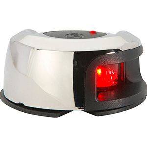 ATTWOOD LIGHTARMOR DECK MOUNT NAVIGATION LIGHT, SS, PORT (RED), 2NM