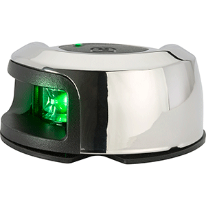 ATTWOOD LIGHTARMOR DECK MOUNT NAVIGATION LIGHT, SS, STARBOARD (GREEN), 2NM