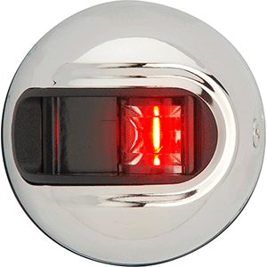ATTWOOD LIGHTARMOR VERTICAL SURFACE MOUNT NAVIGATION LIGHT, PORT (RED), SS, 2NM