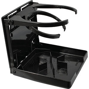 ATTWOOD FOLD-UP DRINK HOLDER, DUAL RING, BLACK