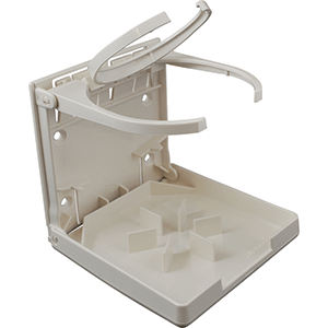ATTWOOD FOLD-UP DRINK HOLDER, DUAL RING, WHITE