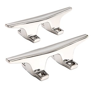 ATTWOOD ZAMAK CHROME PLATED ZINC CLEATS, PAIR, 4-1/2"
