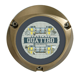LUMITEC SEABLAZE QUATTRO LED UNDERWATER LIGHT, DUAL COLOR, WHITE/BLUE