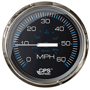 FARIA CHESEPEAKE BLACK 4" STUDDED SPEEDOMETER, 60MPH (GPS)