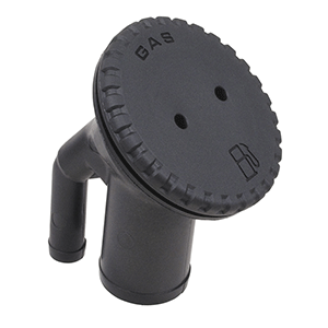 PERKO 0542 VENTED FILL F/1-1/2" HOSE, ANGLED NECK, GAS, BLACK