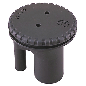 PERKO 0543 VENTED FILL F/1-1/2" HOSE, STRAIGHT NECK, GAS, BLACK