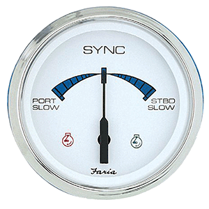 FARIA 4" CHESAPEAKE SS WHITE ENGINE SYNCHRONIZER, DUAL GAS & VAR RATIO ALT DIESEL