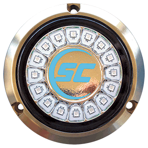 SHADOW-CASTER BIMINI BLUE SINGLE COLOR UNDERWATER LIGHT, 16 LEDS, BRONZE