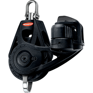 RONSTAN SERIES 40 BALL BEARING ORBIT BLOCK, SINGLE, BECKET, CLEAT, SWIVEL HEAD