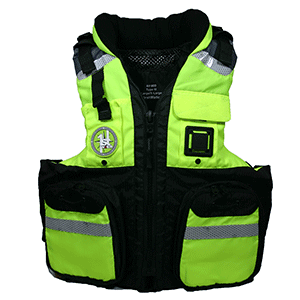 FIRST WATCH AV-800 FOUR POCKET FLOTATION VEST, HI-VIS YELLOW, SMALL TO MEDIUM