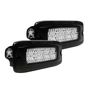 RIGID INDUSTRIES SR-Q PRO BACK LIGHT KIT, FLUSH MOUNT DIFFUSED, PAIR, BLACK