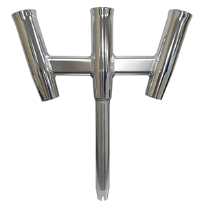 TIGRESS GS TRIDENT ROD HOLDER, STRAIGHT BUTT, POLISHED ALUMUNIM