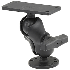 RAM MOUNT 1.5" BALL MOUNT W/2.5" ROUND BASE, SHORT ARM & 2" X 4" PLATE F/HUMMINBIRD HELIX 7 ONLY