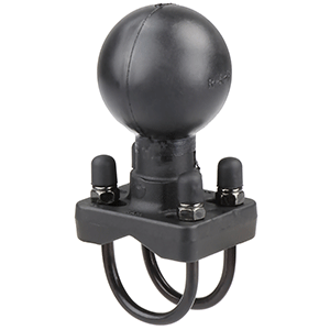 RAM MOUNT DOUBLE U-BOLT BASE W/D SIZE 2.25" BALL F/RAILS 1.25", 1.5" DIAMETER