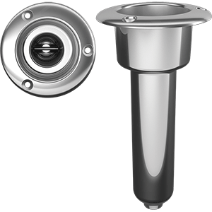 MATE SERIES STAINLESS STEEL 0-DEG ROD & CUP HOLDER, DRAIN, ROUND TOP