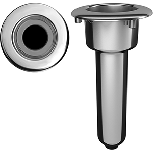 MATE SERIES ELITE SCREWLESS STAINLESS STEEL 0-DEG ROD & CUP HOLDER, DRAIN, ROUND TOP