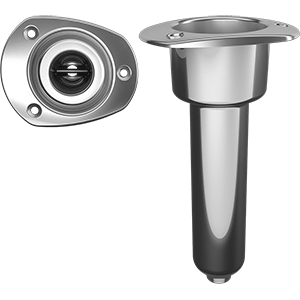 MATE SERIES STAINLESS STEEL 0-DEG ROD & CUP HOLDER, DRAIN, OVAL TOP