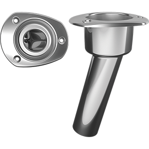 MATE SERIES STAINLESS STEEL 15-DEG ROD & CUP HOLDER, OPEN, OVAL TOP
