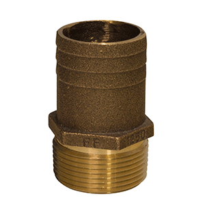 GROCO 1" NPT X 1-1/8" BRONZE FULL FLOW PIPE TO HOSE STRAIGHT FITTING