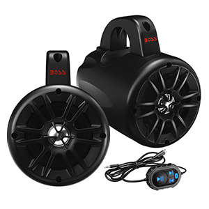 BOSS AUDIO 4" BM40AMPBT AMPLIFIED WAKETOWER SPEAKERS, MATTE BLACK, 500W