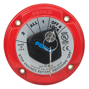 PERKO MEDIUM DUTY BATTERY SELECTOR SWITCH W/KEY LOCK
