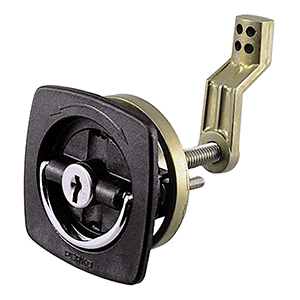 PERKO BLACK FLUSH LOCK, 2.5" X 2.5" W/OFFSET CAM BAR & FLEXIBLE POLYMER STRIKE