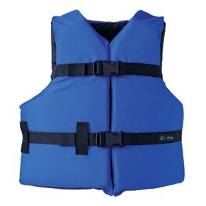 ONYX NYLON GENERAL PURPOSE LIFE JACKET, YOUTH 50-90LBS, BLUE