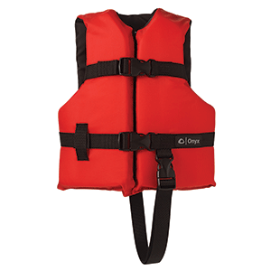 ONYX NYLON GENERAL PURPOSE LIFE JACKET, CHILD 30-50LBS, RED