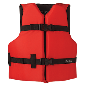 ONYX NYLON GENERAL PURPOSE LIFE JACKET, YOUTH 50-90LBS, RED