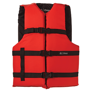 ONYX NYLON GENERAL PURPOSE LIFE JACKET, ADULT OVERSIZE, RED