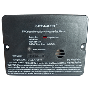 SAFE-T-ALERT COMBO CARBON MONOXIDE PROPANE ALARM, FLUSH MOUNT, MINI, BLACK