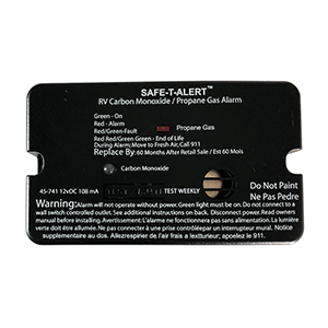 SAFE-T-ALERT 45-SERIES COMBO CARBON MONOXIDE PROPANE ALARM SURFACE MOUNT, BLACK