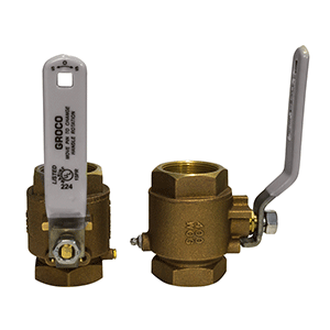 GROCO 1/2" NPT BRONZE IN-LINE BALL VALVE
